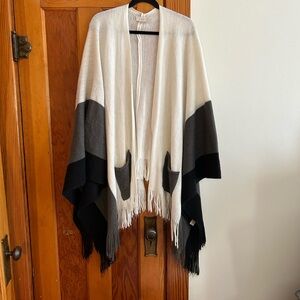 LOFT Cream Knit Poncho